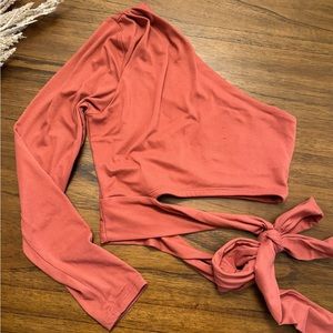 Crop top side tie shirt